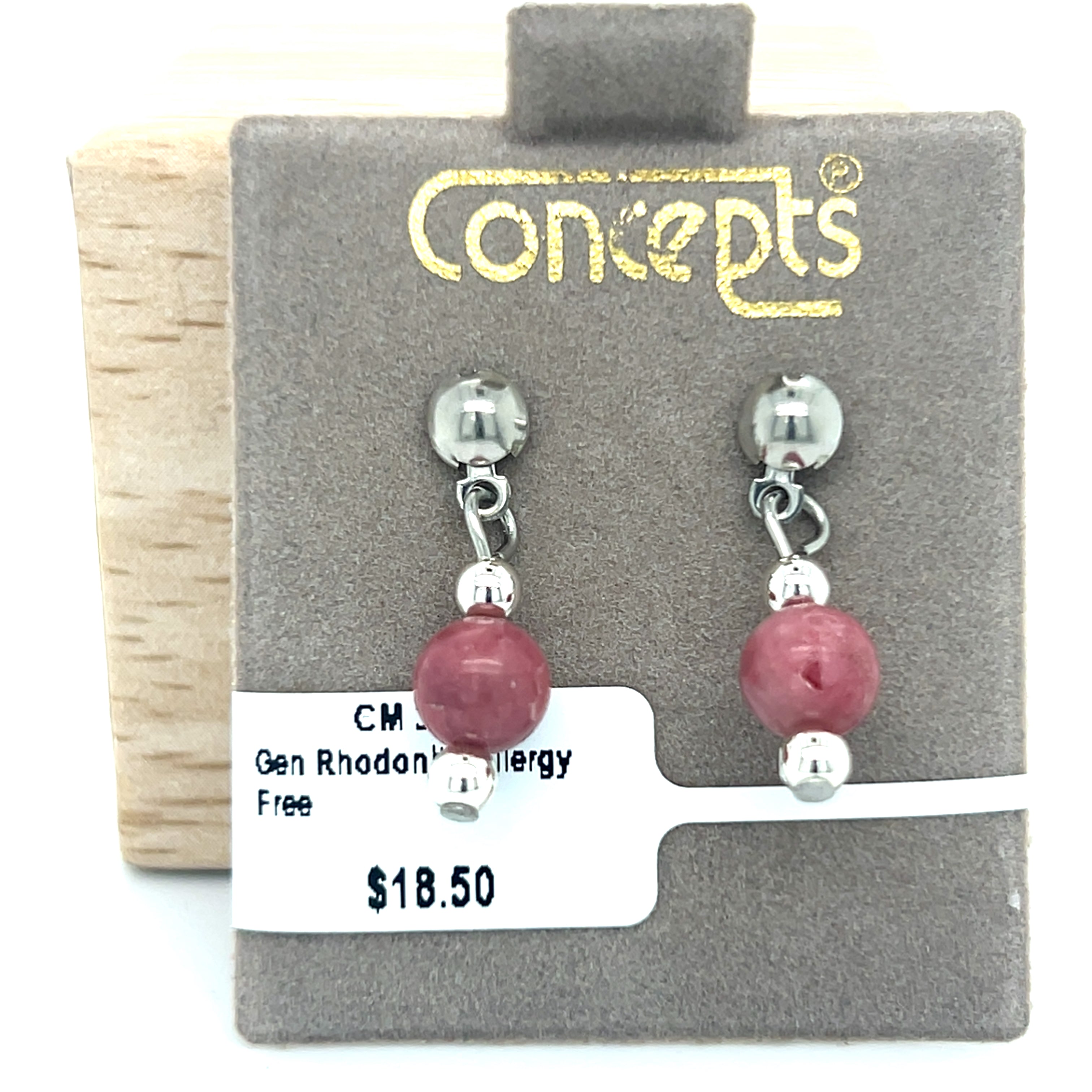 Genuine Rhodonite Allergy Free Earrings
