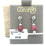 Genuine Rhodonite Allergy Free Earrings