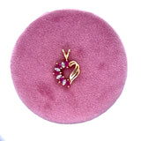 14K Yellow Gold .55 Carat Total Weight Ruby & Diamond Heart Charm