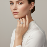 White Gold Diamond Pear-Shaped Halo Bridal Wedding Engagement Ring Set