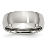 Men's Stainless Steel Brushed 7mm Half Round Band Size 15