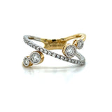 Diamond Criss Cross Fashion Band Ring