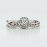 White Gold Diamond Bridal Engagement Ring Set
