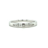White Gold Diamond Channel Set Wedding Anniversary Stackable Band Ring