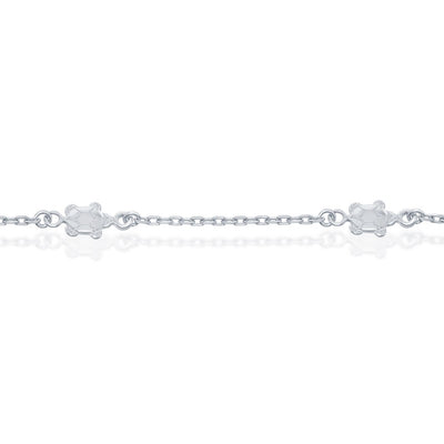 Silver Turtles Anklet 9+1"
