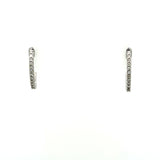 10K White Gold 1/10 Carat Total Weight Diamond Hoop Earrings