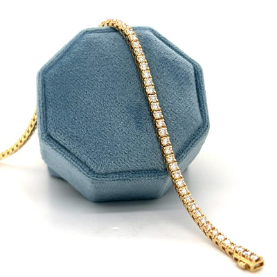 14K Yellow Gold 3.00 Carat Total Weight Lab Grown Diamond Tennis Bracelet