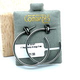 1" Post Hoop Allergy Free Earrings