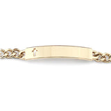 Ladies’ Gold Tone ID Bracelet with Cut Out Cross Plaque