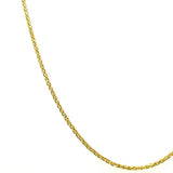Yellow Gold Diamond Cut Wheat Superflex Chain 18"