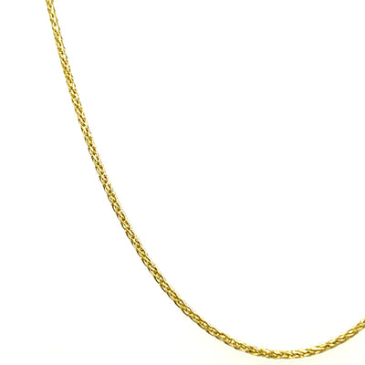 14K Yellow Gold 0.7mm Diamond Cut Wheat Superflex Chain 18"