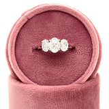 White Gold Lab Grown Oval 3-Stone Bridal/Engagement/Wedding/Anniversary Ring