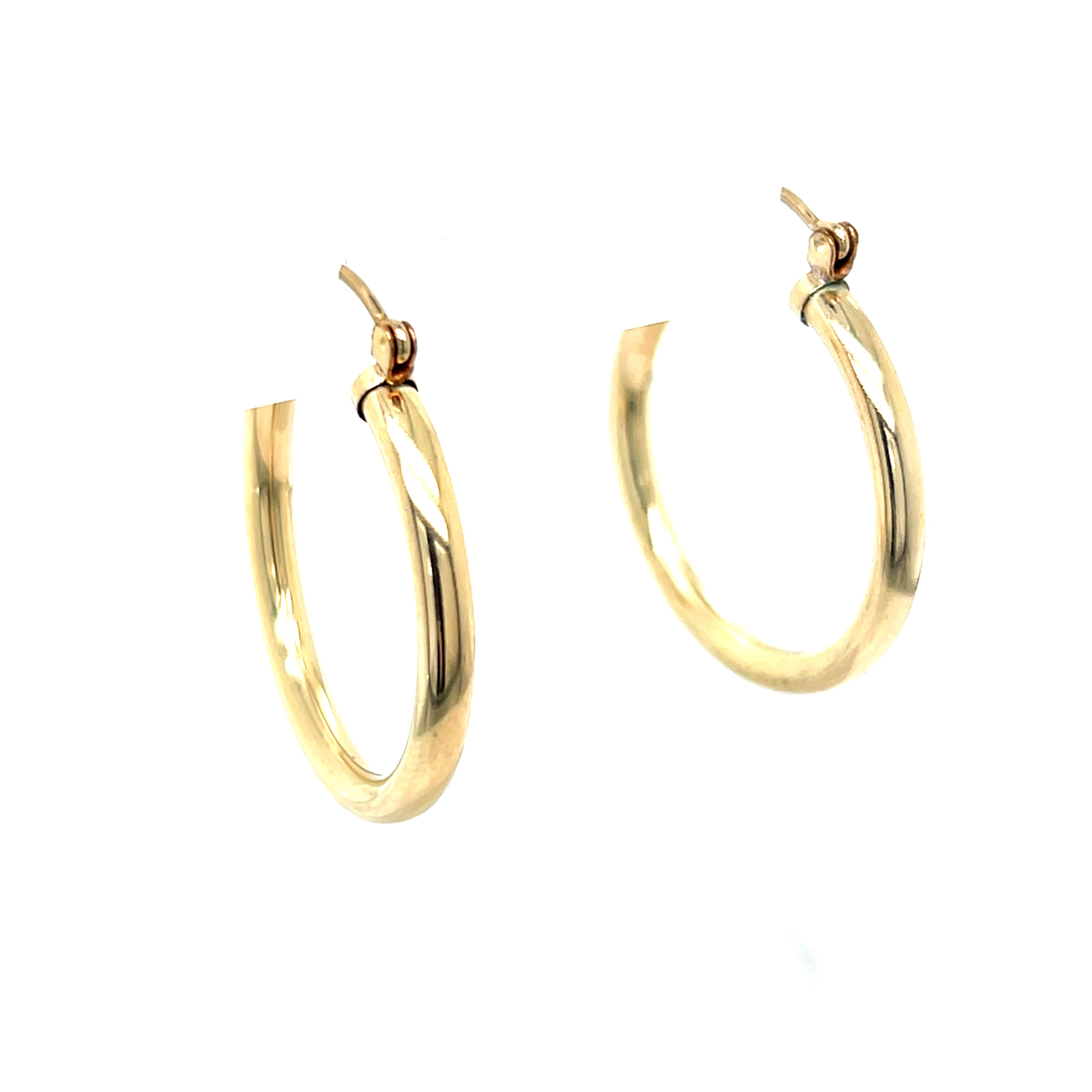 Gold Filled 3mm x 28mm Hoop Earrings