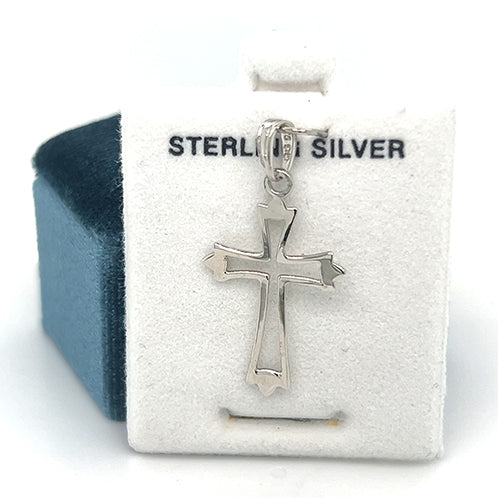 Silver Cutout Cross Charm