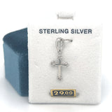 Silver Cross with 3-Ball Tips Charm