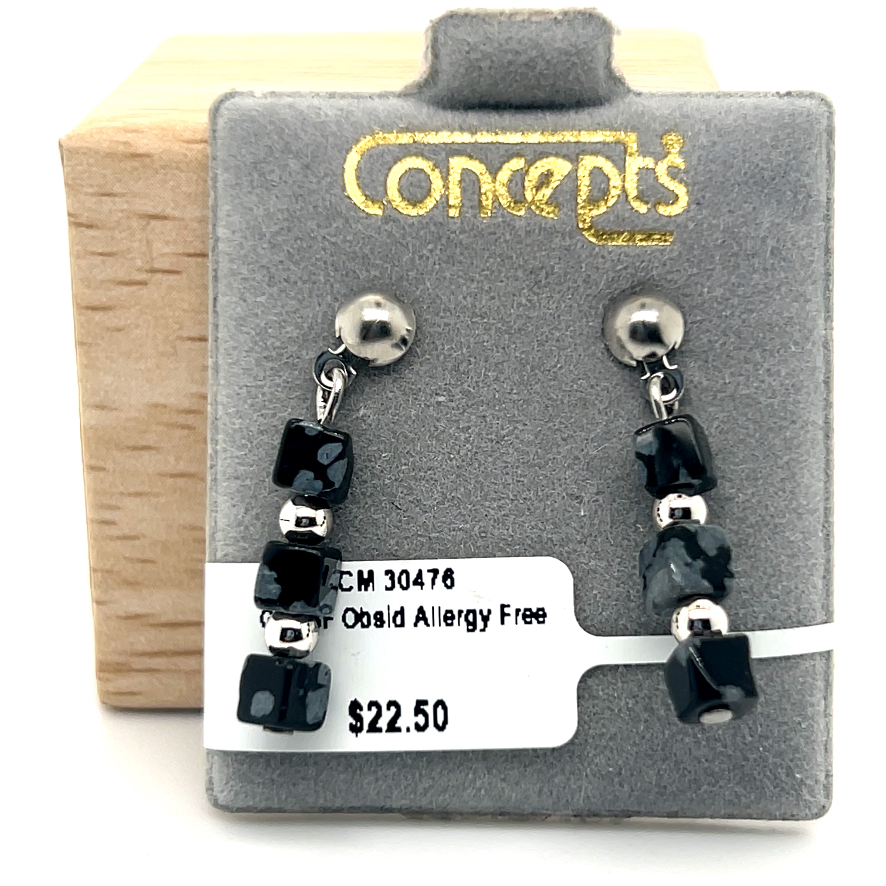 Genuine Obsidian Allergy Free Earrings