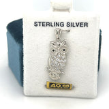 Sterling Silver Cubic Zirconia Owl Charm