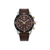 Men's Terra Force Stainless Steel Eco-Drive Brown Strap Watch
