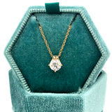 "Evangeline" 14K Two-Tone 0.72CT Round Diamond Solitaire Pendant