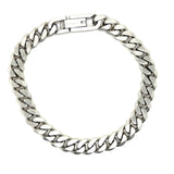 Stainless Steel Gold-IP Reversible Matte 7.7mm Curb-Link Bracelet 8"