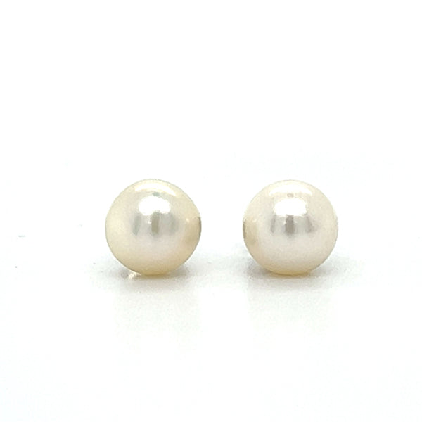 14K White Gold 6mm Pearl Earrings