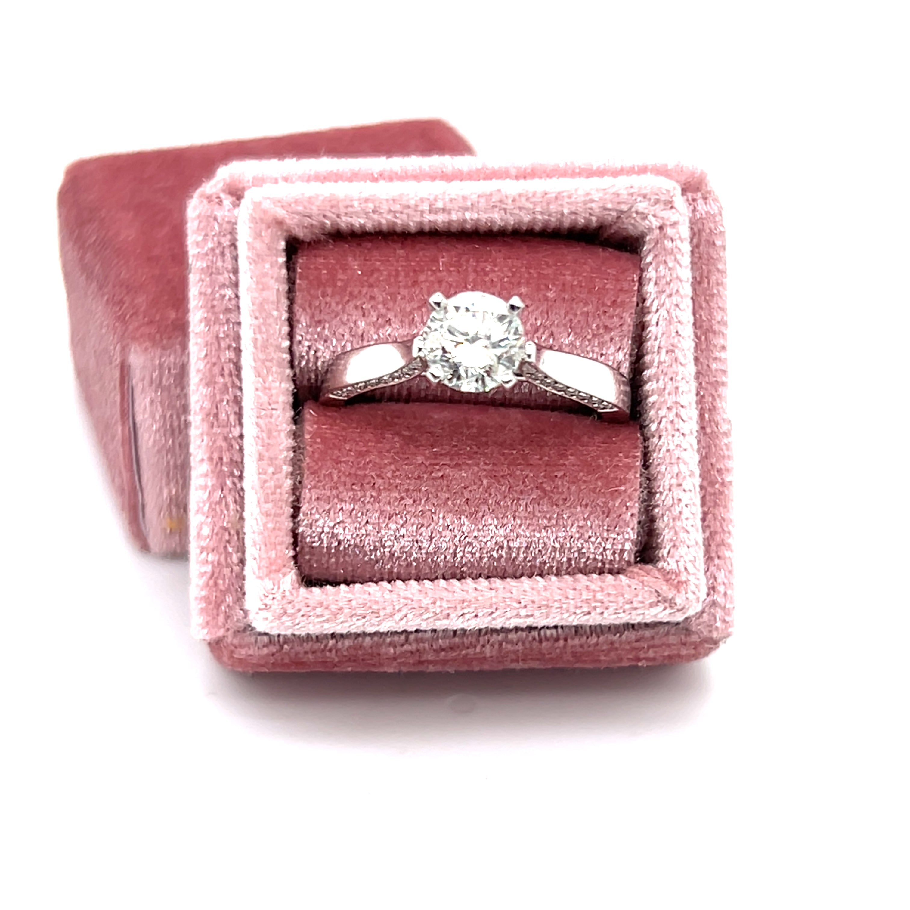 14K White Gold Diamond Bridal Engagement Ring