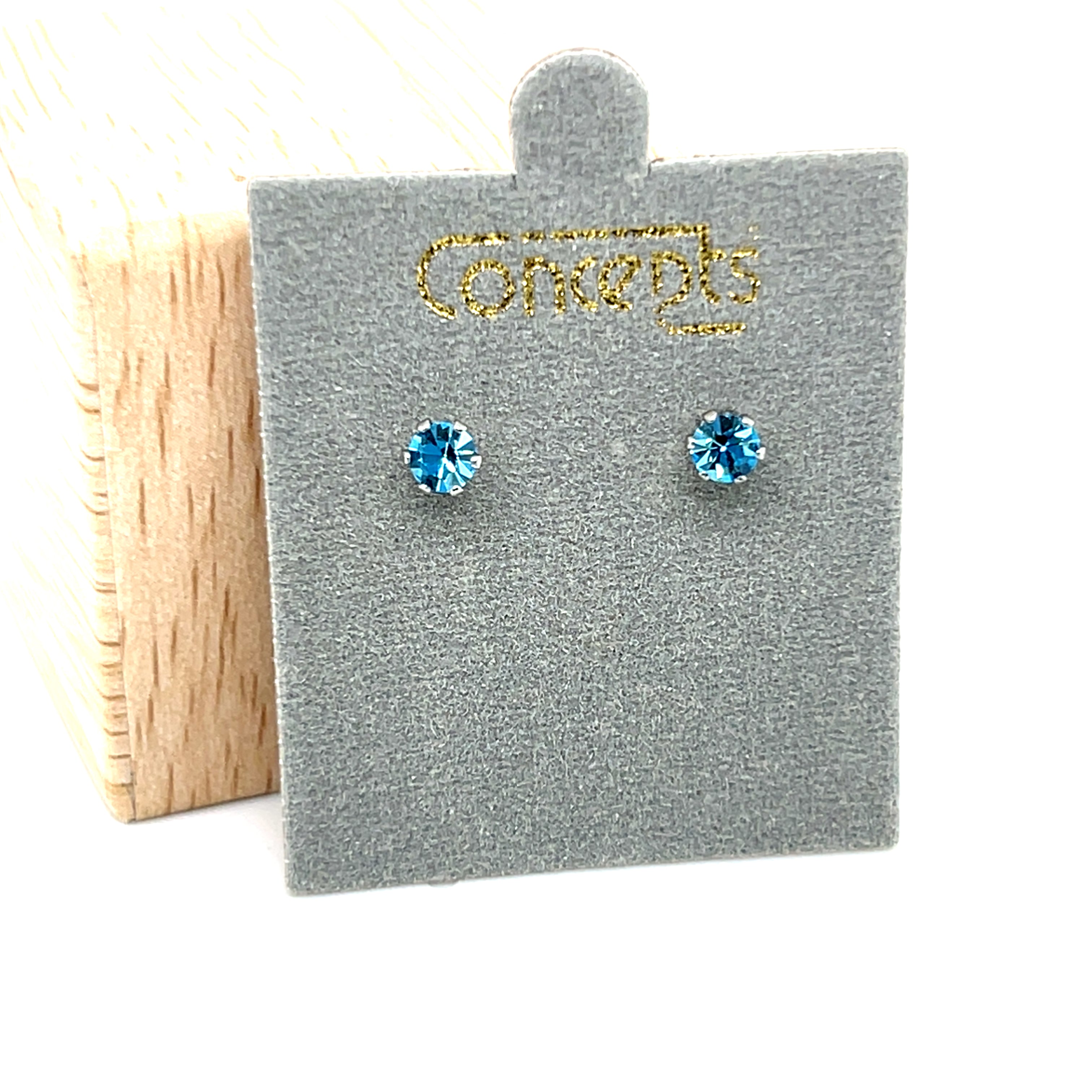 Concepts Silver-Tone 4mm March Allergy Free Earrings