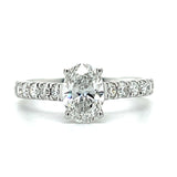 White Gold (1CT Center) Lab Grown F-G VS Oval Pave Bridal Engagement Ring