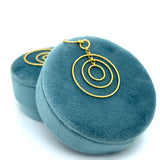 Silver Yellow Gold Plated Multi-Circle Earrings