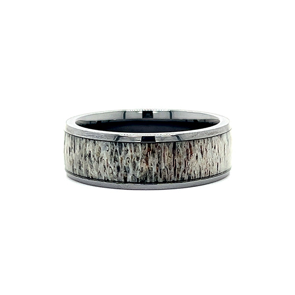 Men'sTitanium with Antler Inlay 8mm Wedding Band