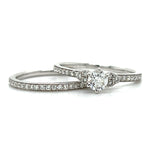 White Gold Diamond Bridal Engagement Ring Set
