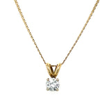 "Adaline" 14K Two-Tone 0.47 Carat Round Diamond Solitaire Pendant Estate