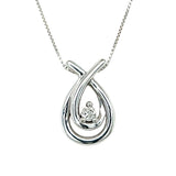 "Alicia" 10K White Gold 0.07CT Diamond Double Pear-Shaped Pendant Estate