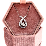 "Alicia" 10K White Gold 0.07CT Diamond Double Pear-Shaped Pendant Estate