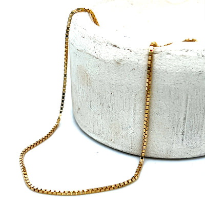 "Alora" 10K Yellow Gold 24" 6.8g Box Chain Estate 1.2mm