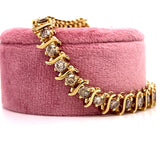 "Amaryllis" 14K Yellow Gold 17g 6CT Tennis Bracelet 7" Estate