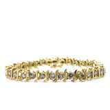 "Amaryllis" 14K Yellow Gold 17g 6CT Tennis Bracelet 7" Estate