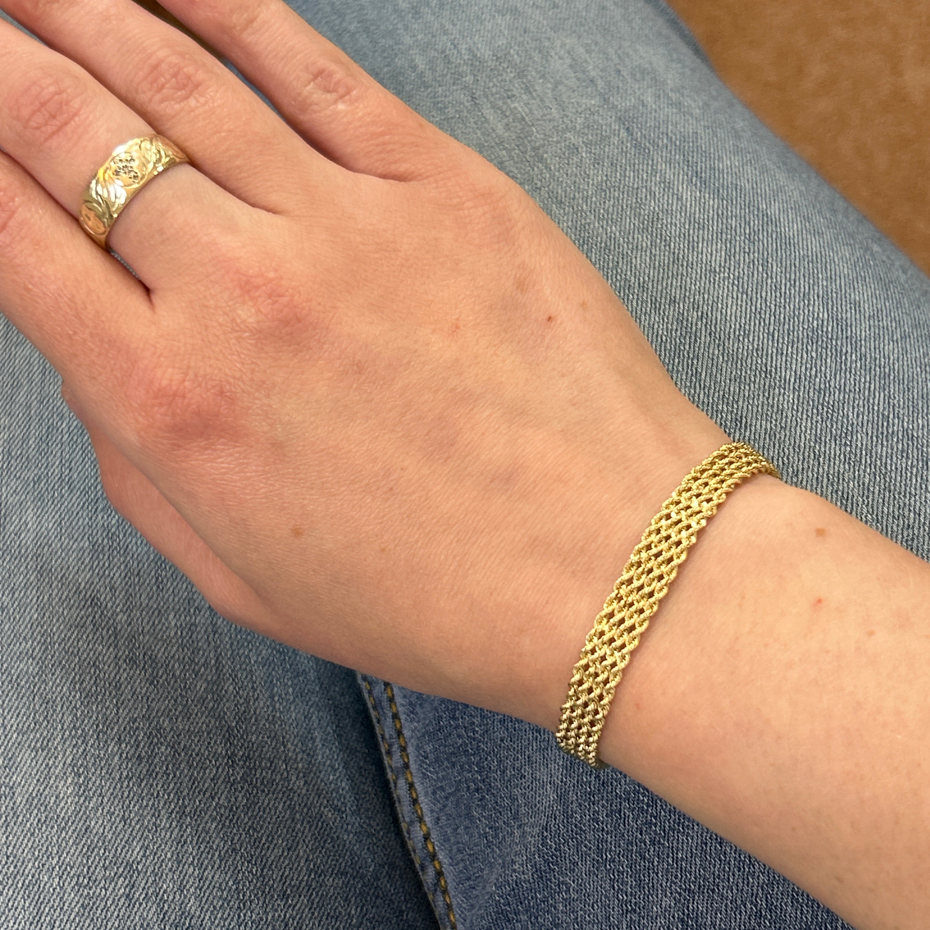 "Anthony" 14KY 9.5g 7mm Mesh Bracelet Estate