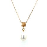 "Aquata" 14K Yellow Gold Baroque Pearl Estate Pendant