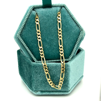 "Ashton" 14K Yellow Gold 8.5g 3mm Figaro Chain 20" Estate