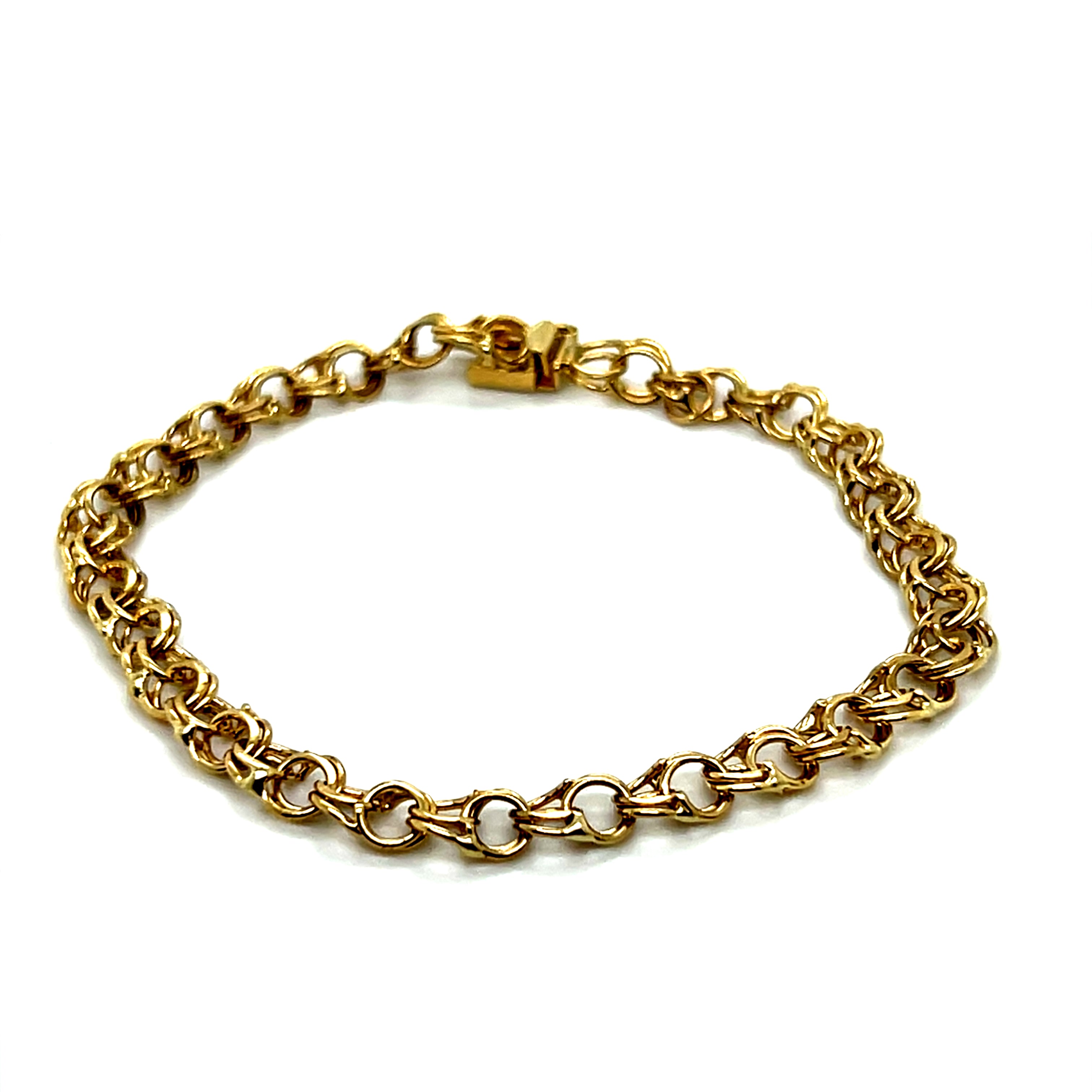 "BFF" 10K Yellow Gold 5mm Charm Bracelet – 7" (Estate)