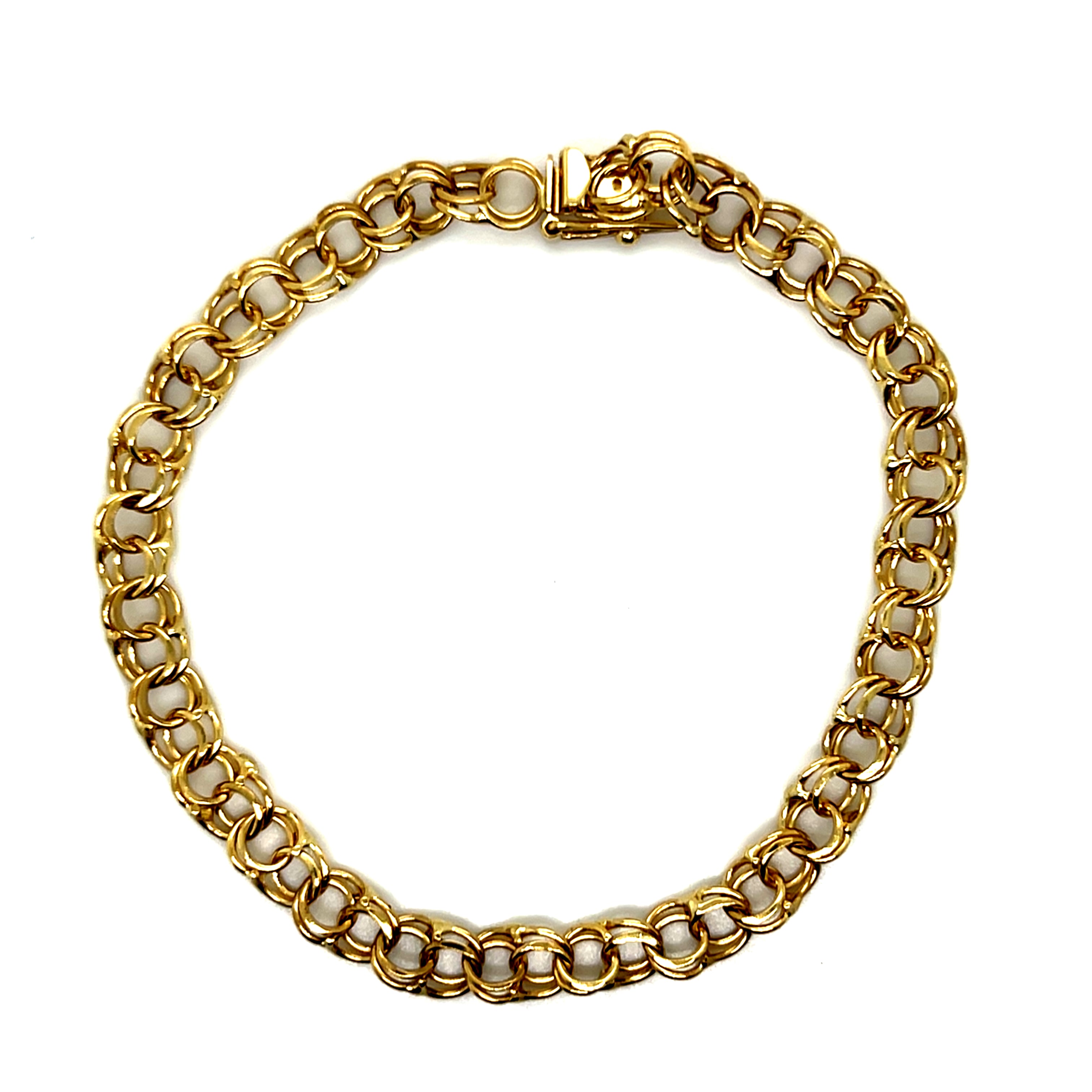 "BFF" 10K Yellow Gold 5mm Charm Bracelet – 7" (Estate)