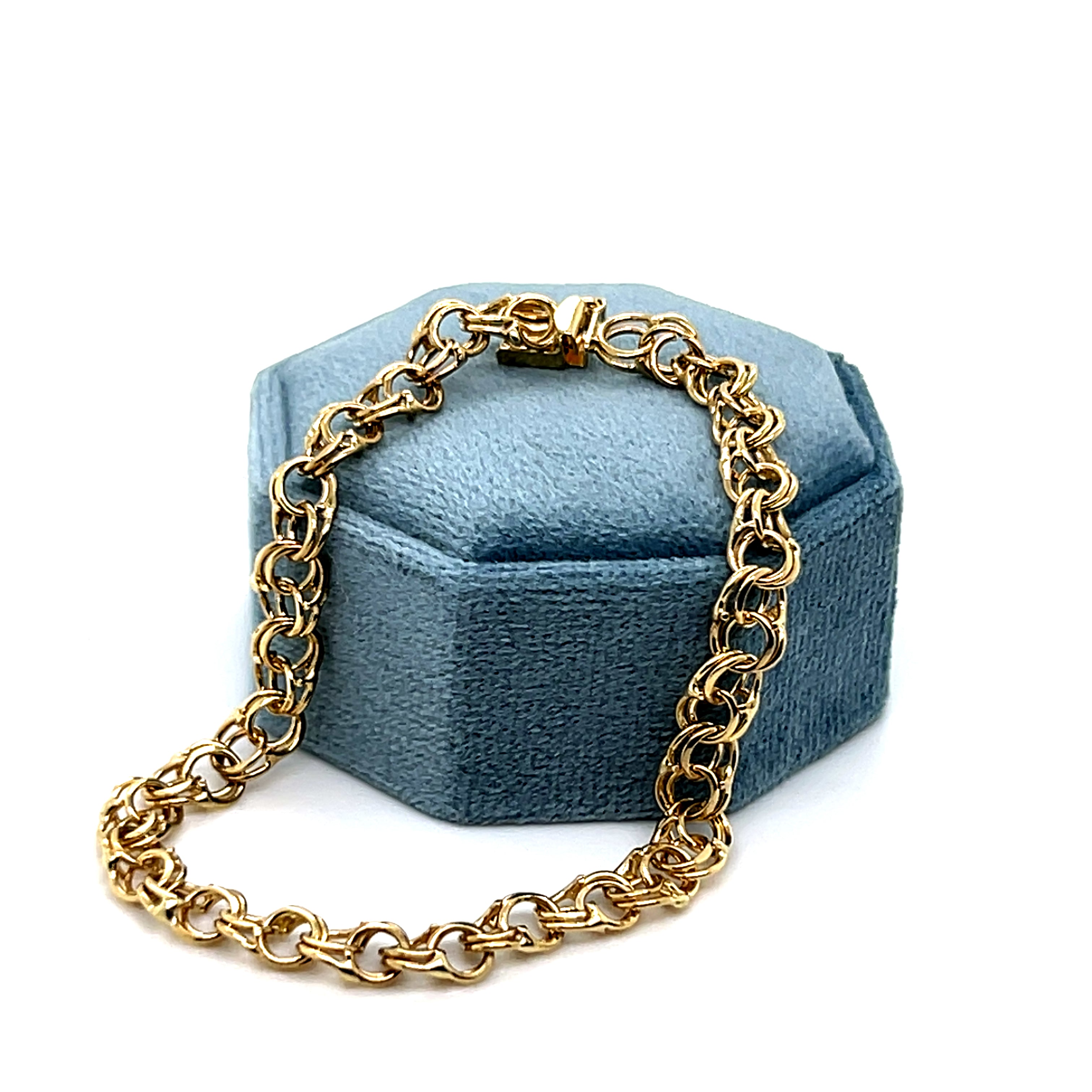 "BFF" 10K Yellow Gold 5mm Charm Bracelet – 7" (Estate)