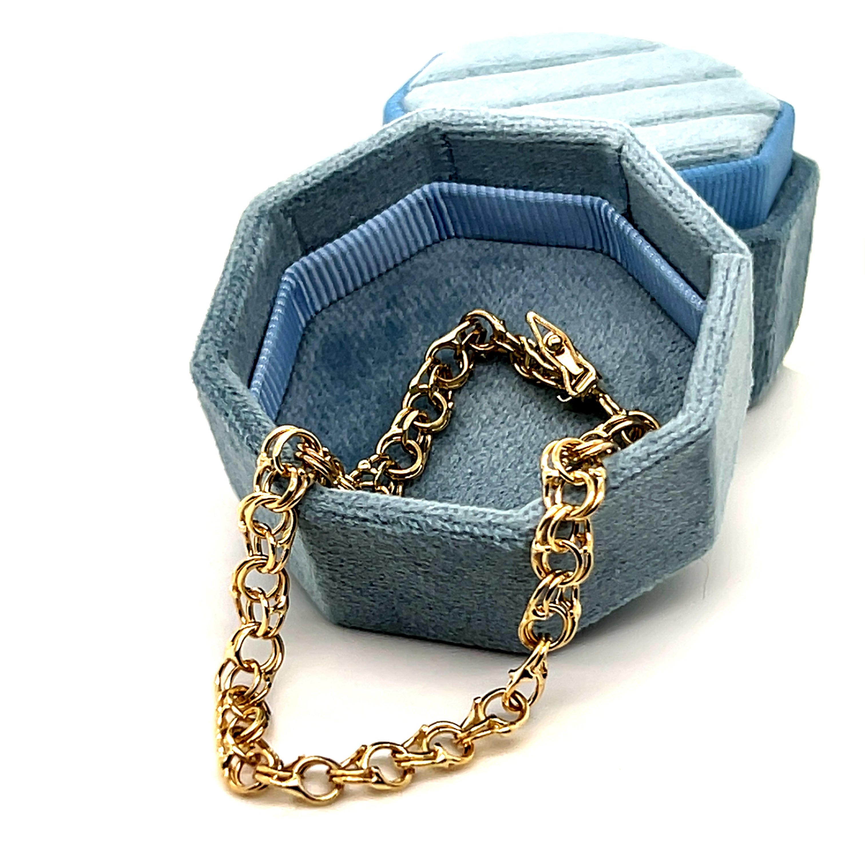 "BFF" 10K Yellow Gold 5mm Charm Bracelet – 7" (Estate)