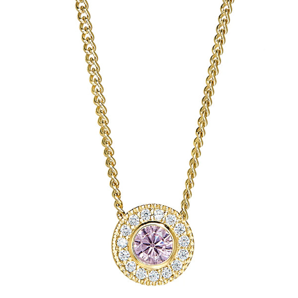 Kelly Waters Gold Veremil Silver Pendant Charm Featuring a Simulated October Birthstone