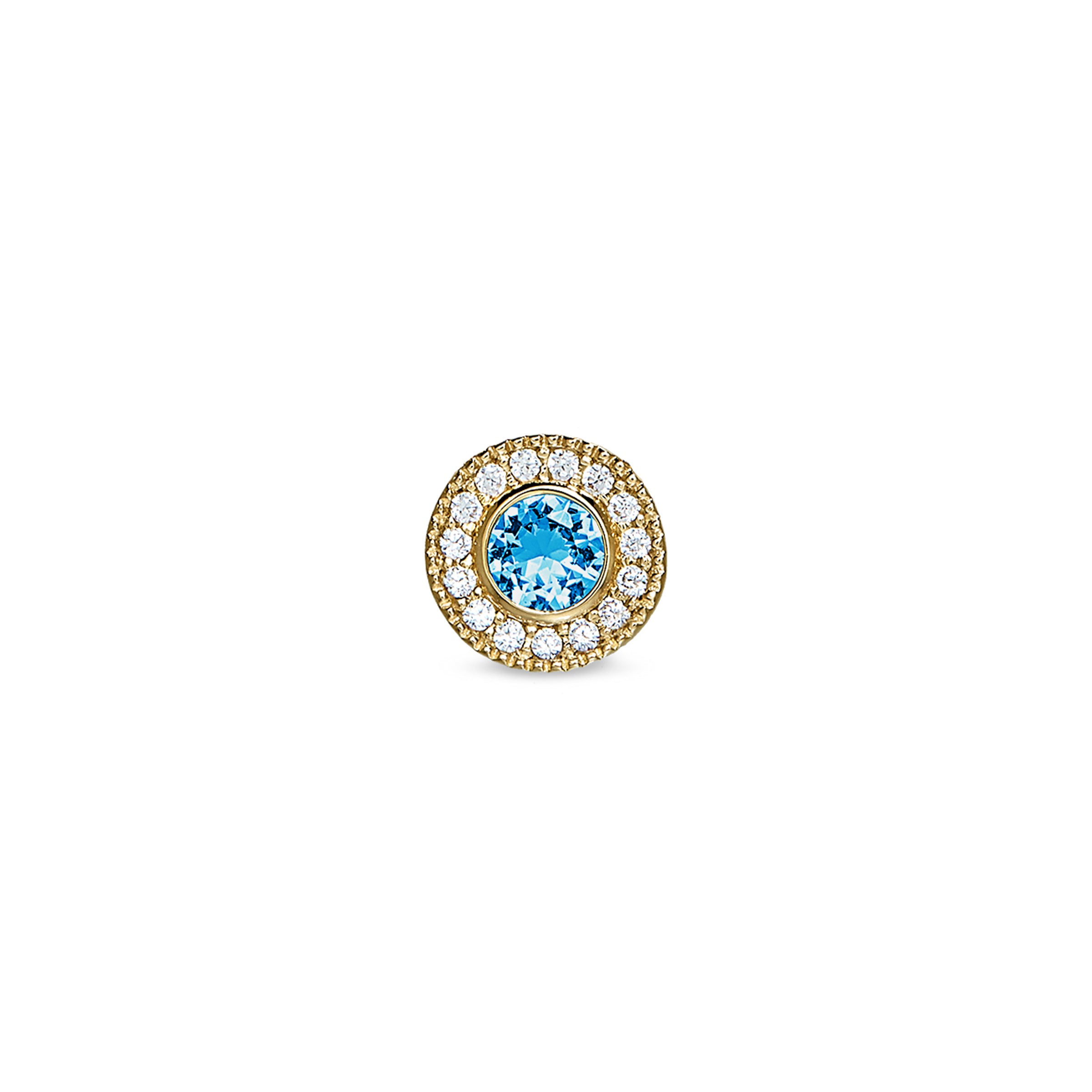 Kelly Waters Gold Veremil Silver Pendant Charm Featuring a Simulated December Birthstone
