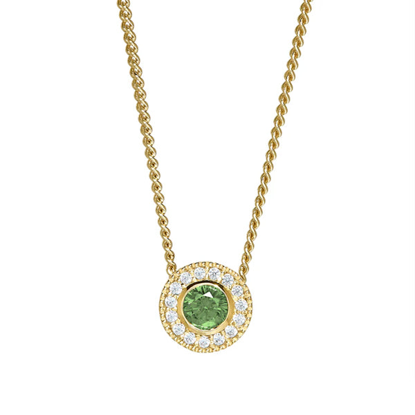 Kelly Waters Gold Veremil Silver Pendant Charm Featuring a Simulated August Birthstone