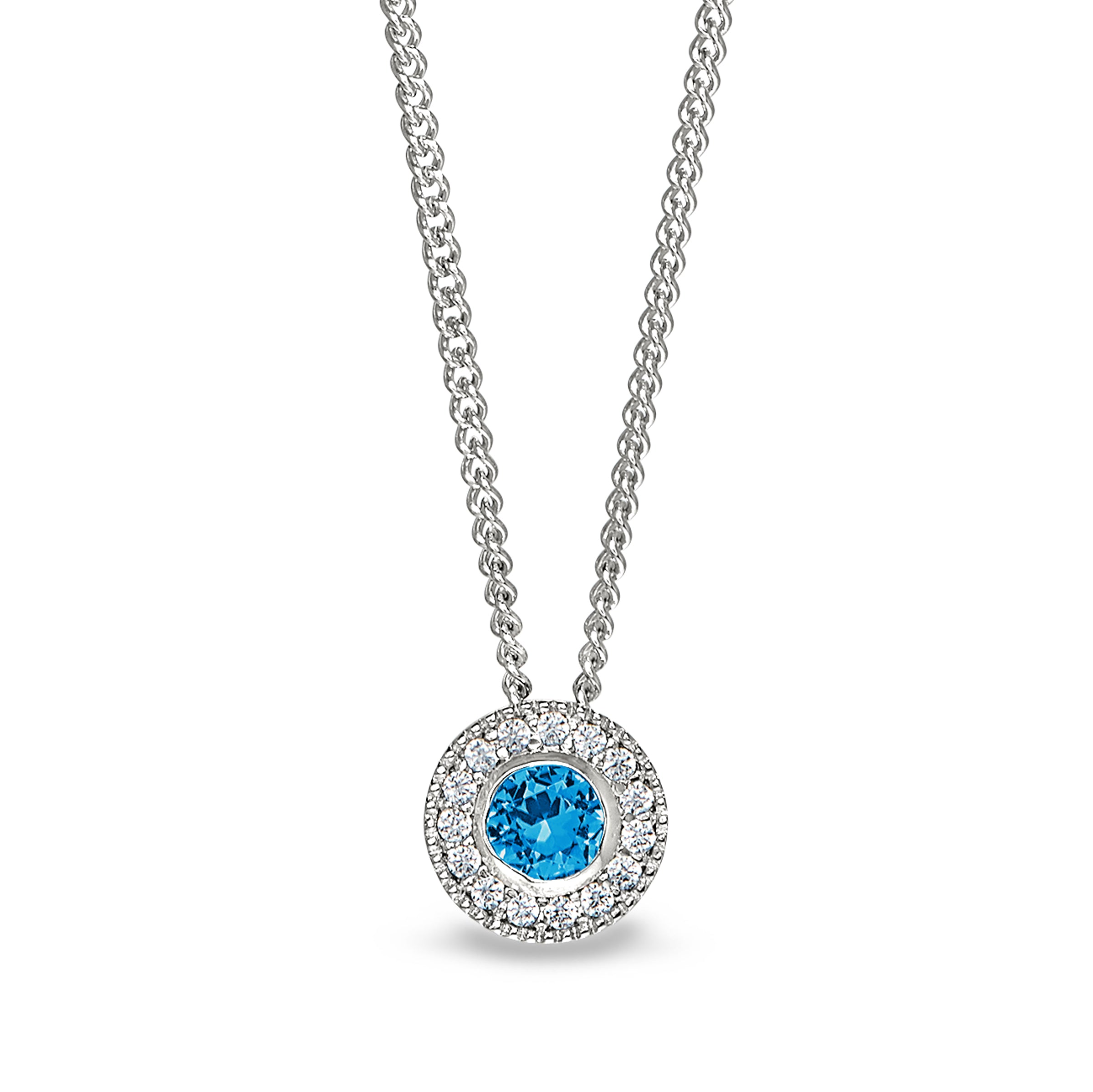 Kelly Waters Sterling Silver Pendant Charm featuring a Simulated December Birthstone