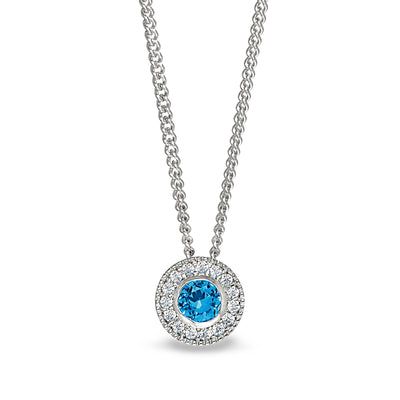 Kelly Waters Sterling Silver Pendant Charm featuring a Simulated December Birthstone