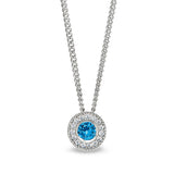 Kelly Waters Sterling Silver Pendant Charm featuring a Simulated December Birthstone